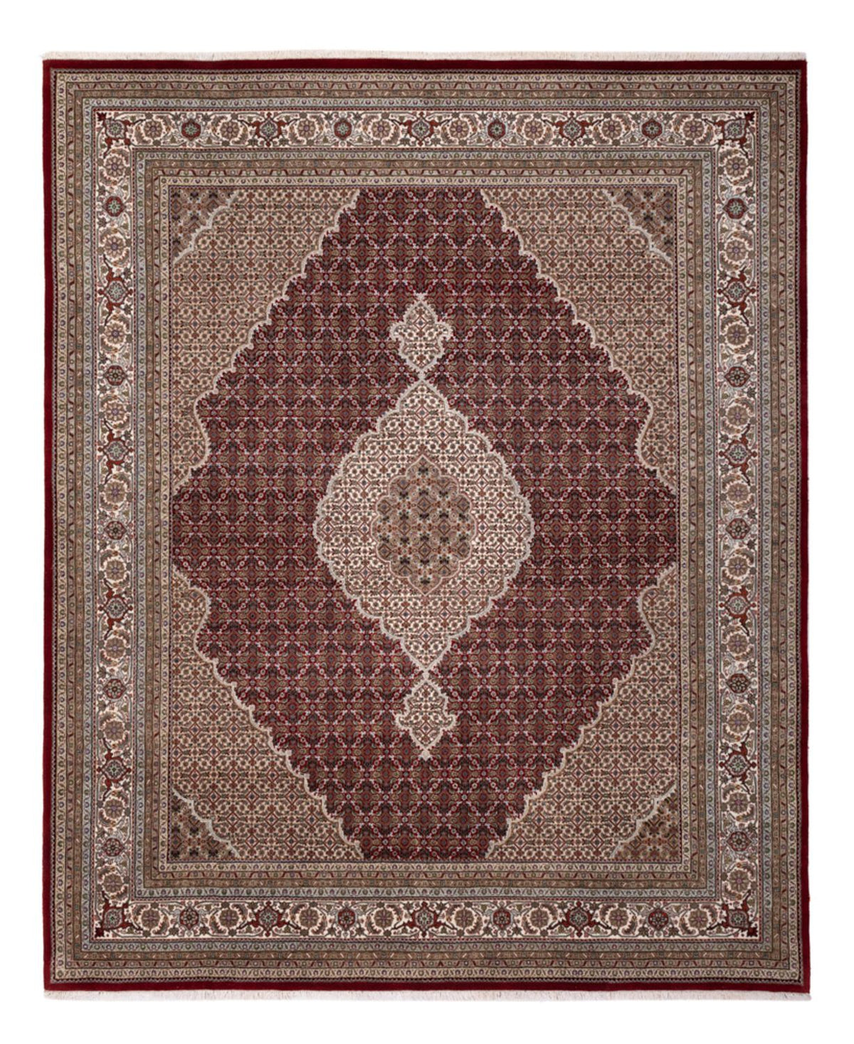 Alfombra oriental - Tabriz - 303 x 253 cm - beige oscuro