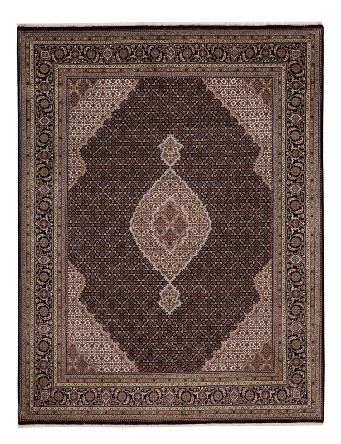 Alfombra oriental - Tabriz - 259 x 203 cm - beige oscuro