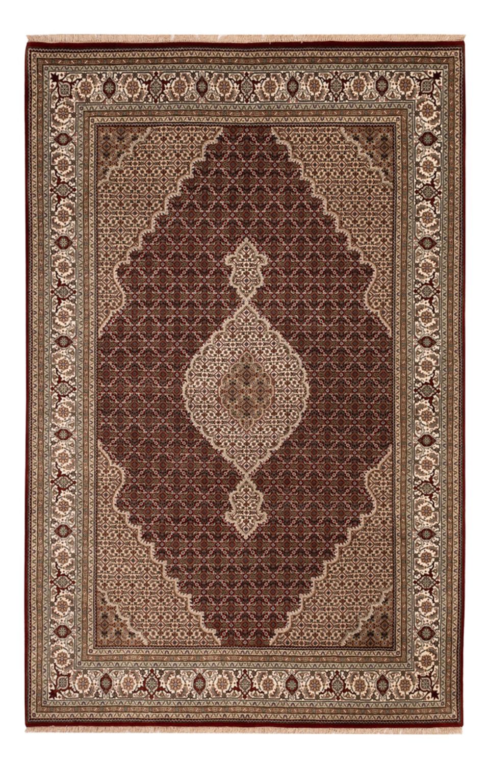 Alfombra oriental - Tabriz - 300 x 197 cm - beige oscuro