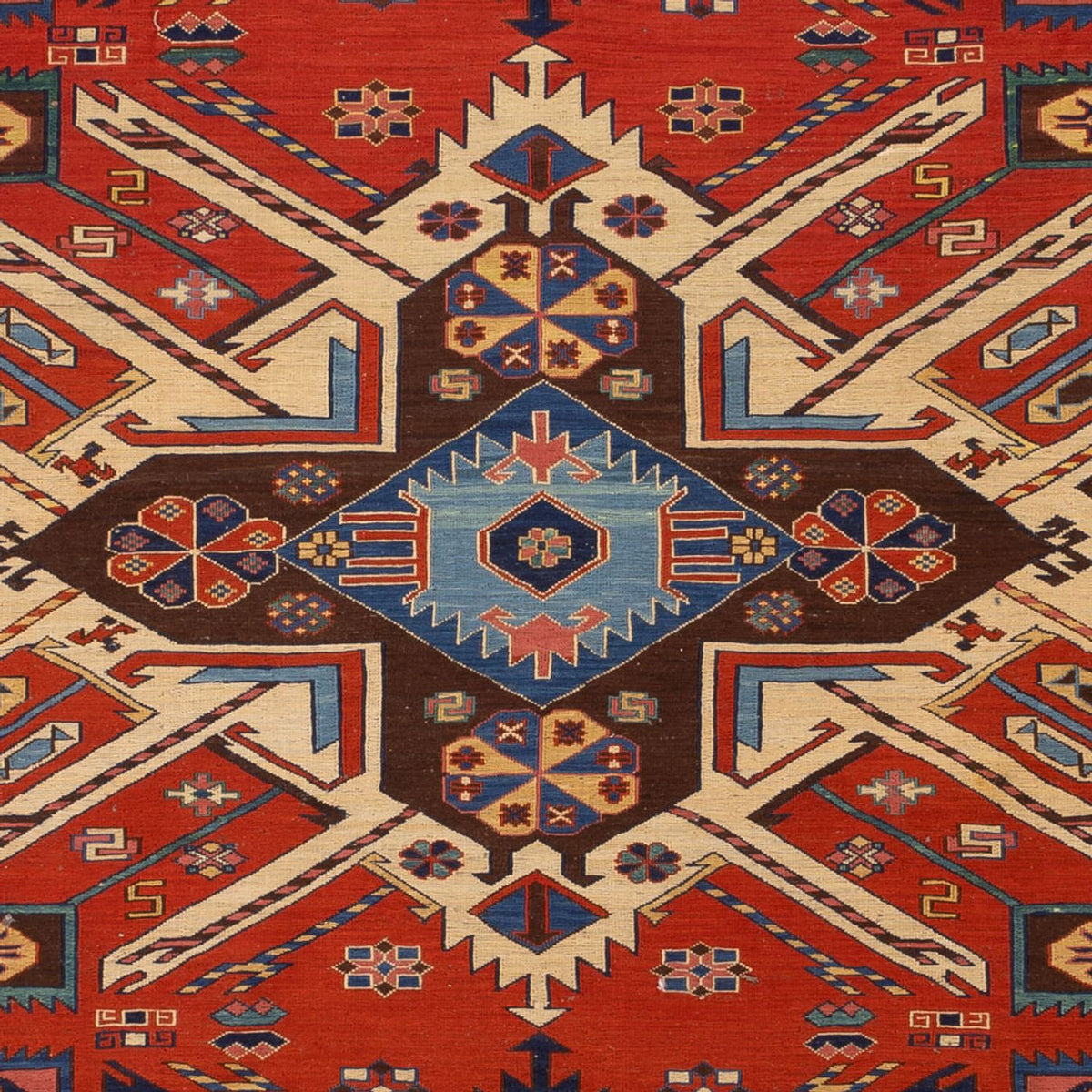 Alfombra Kelim - Oriental - Soumak - 282 x 198 cm - rojo