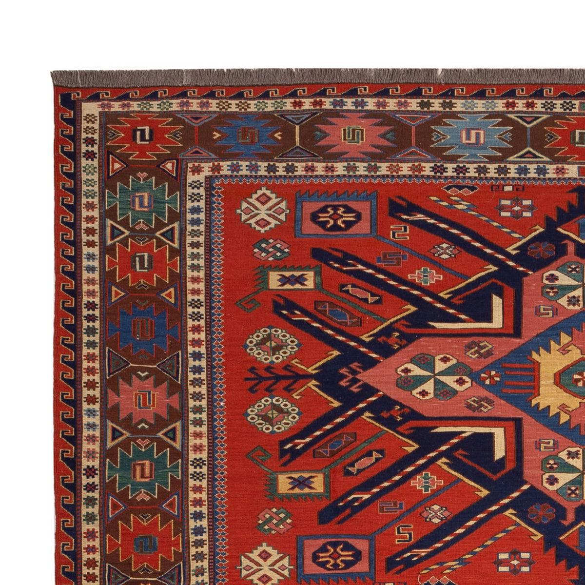 Alfombra Kelim - Oriental - Soumak - 282 x 198 cm - rojo