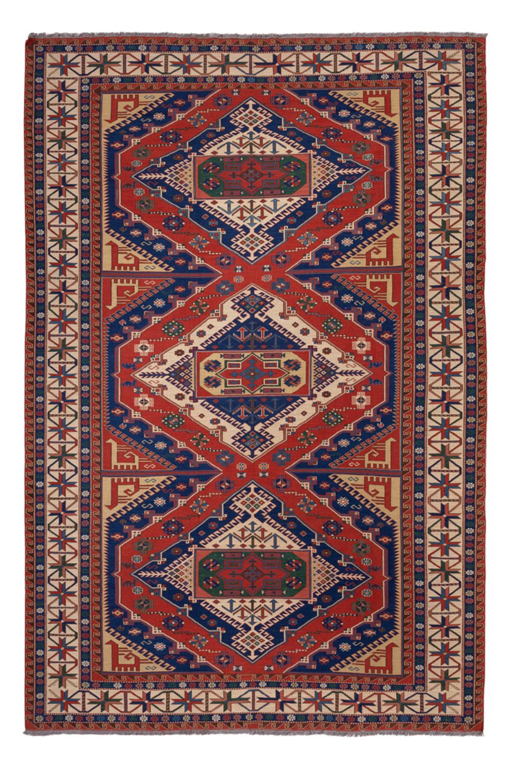 Alfombra Kelim - Oriental - Soumak - 320 x 212 cm - rojo