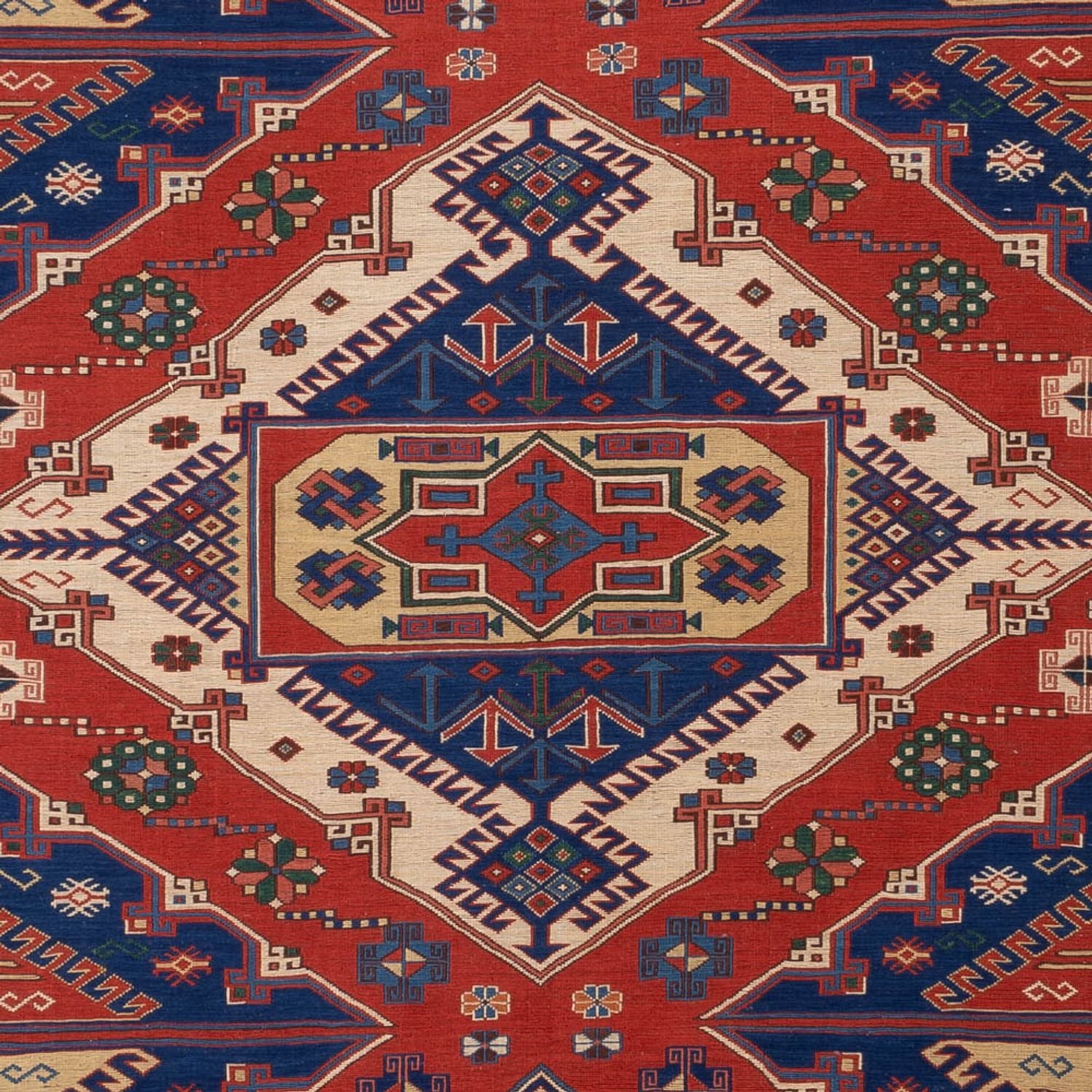 Alfombra Kelim - Oriental - Soumak - 320 x 212 cm - rojo