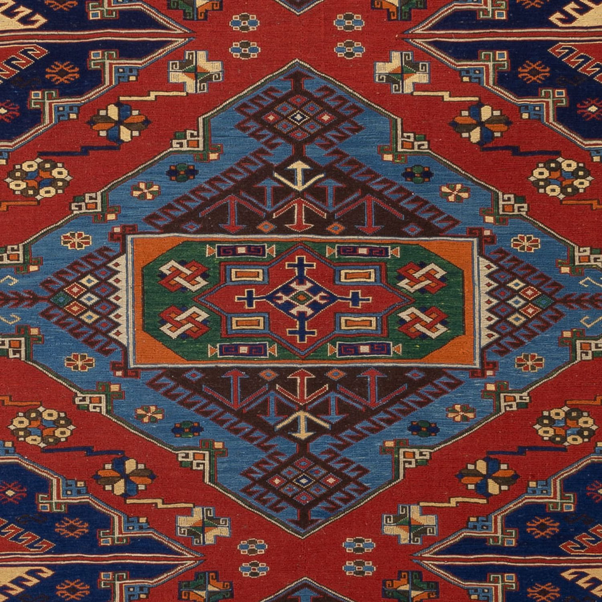 Alfombra Kelim - Oriental - Soumak - 281 x 203 cm - rojo