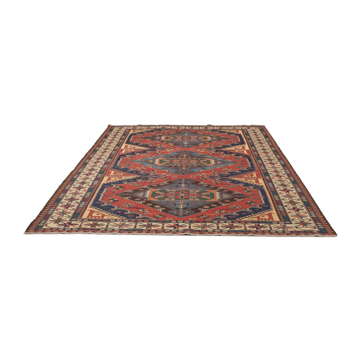 Alfombra Kelim - Oriental - Soumak - 281 x 203 cm - rojo