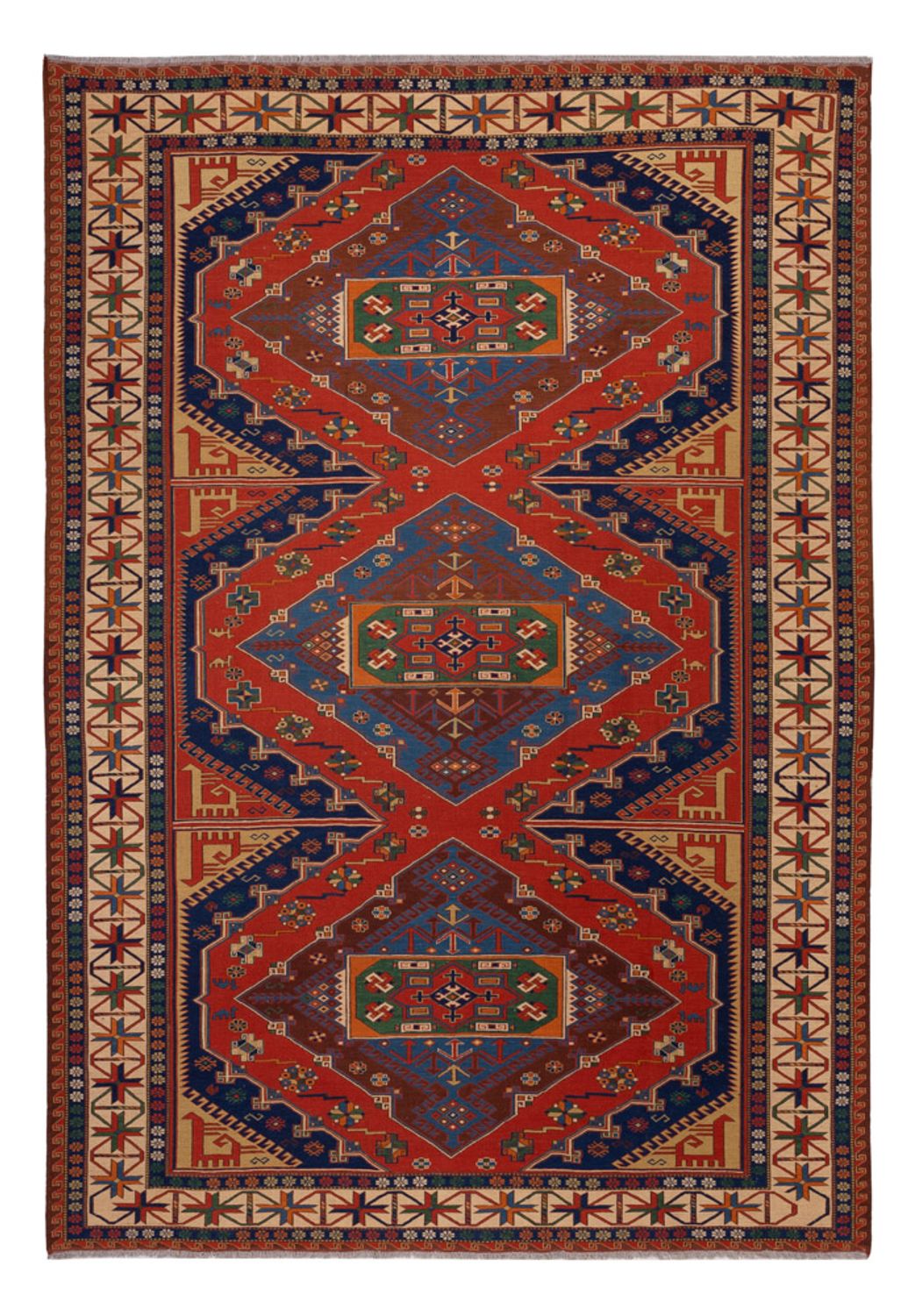 Alfombra Kelim - Oriental - Soumak - 294 x 204 cm - rojo