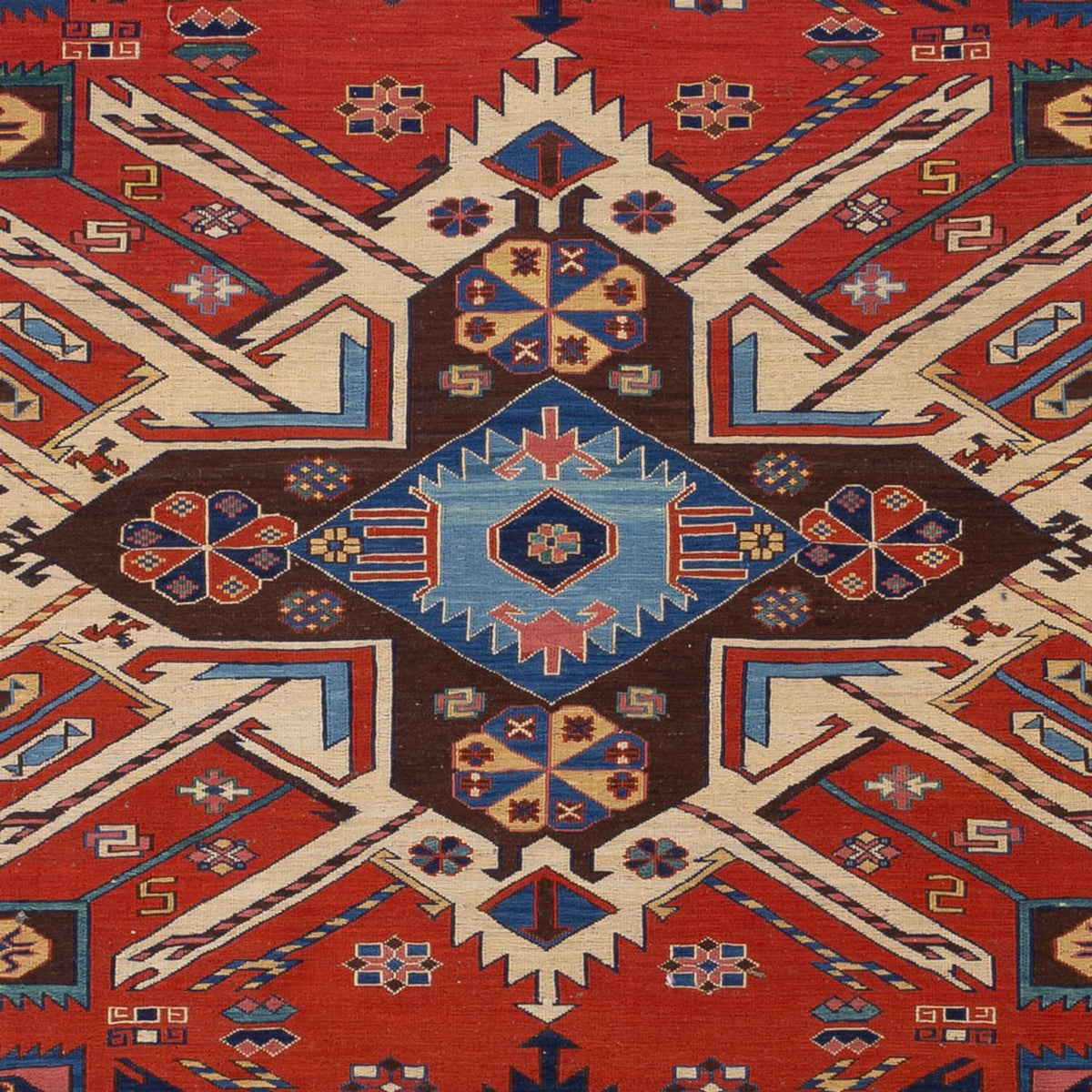 Alfombra Kelim - Oriental - Soumak - 292 x 218 cm - rojo