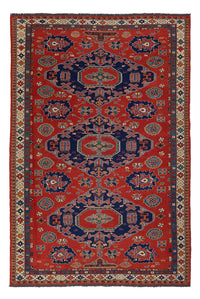Alfombra Kelim - Oriental - Soumak - 263 x 178 cm - rojo