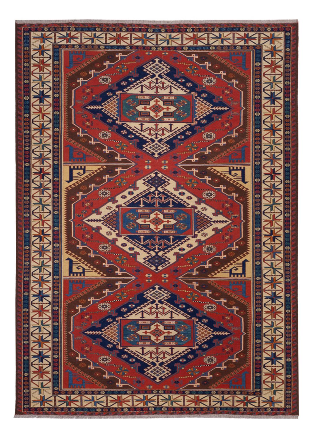 Alfombra Kelim - Oriental - Soumak - 282 x 204 cm - rojo