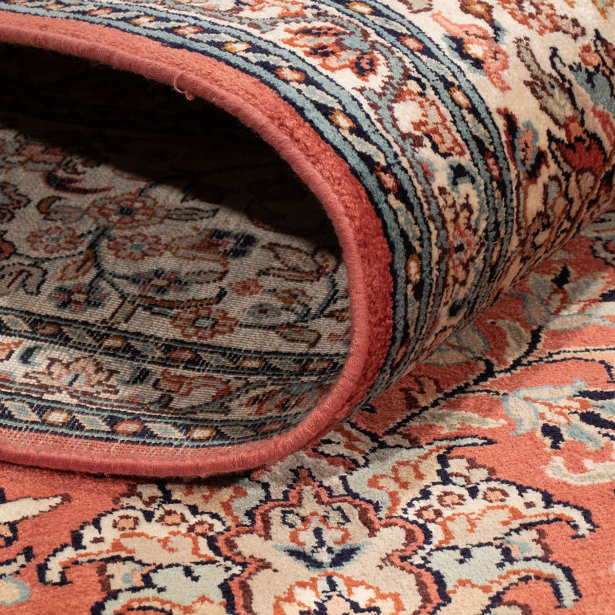 Alfombra de seda - Seda de Cachemira - 268 x 184 cm - rojo claro