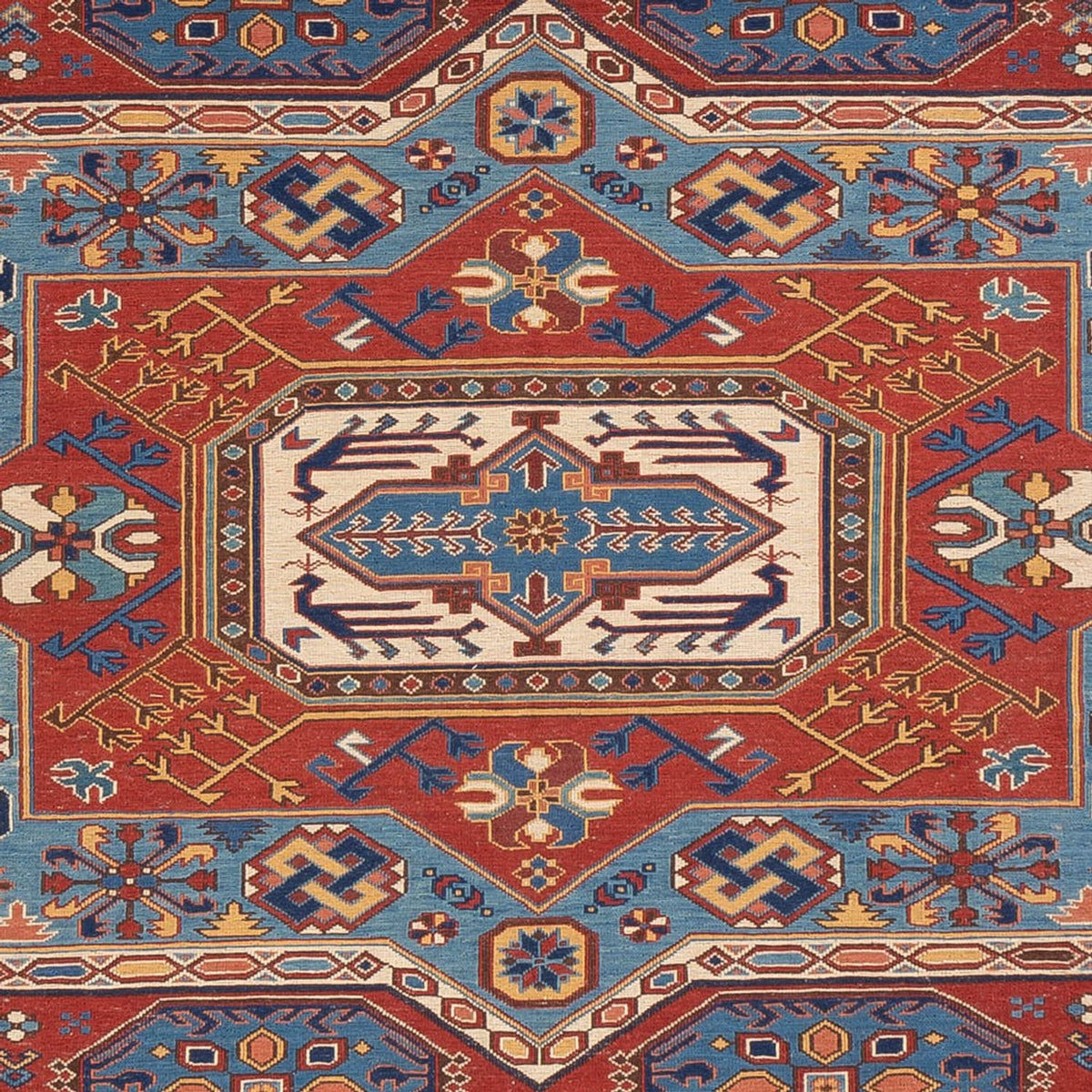 Alfombra Kelim - Oriental - Soumak - 329 x 256 cm - rojo