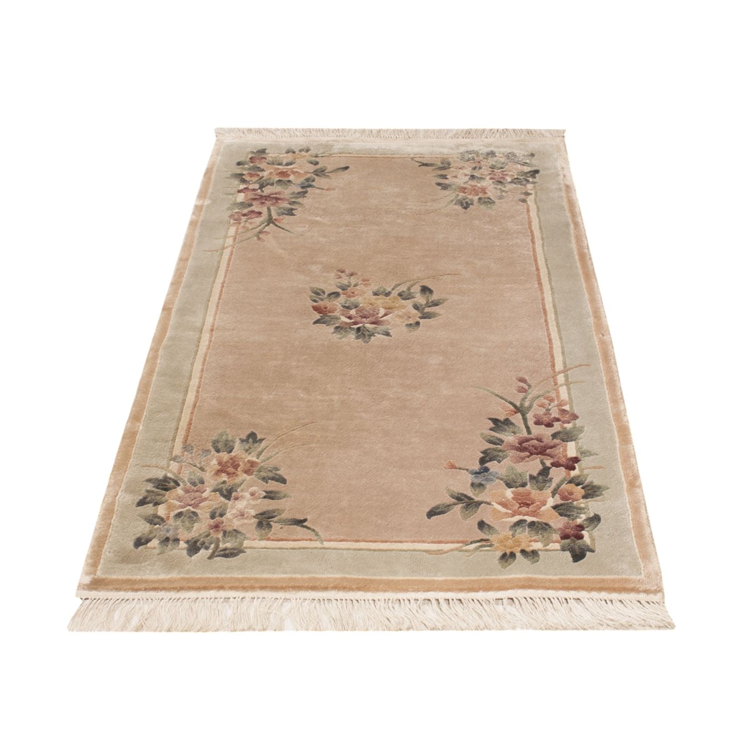 Alfombra de seda - Seda china - 135 x 70 cm - beige