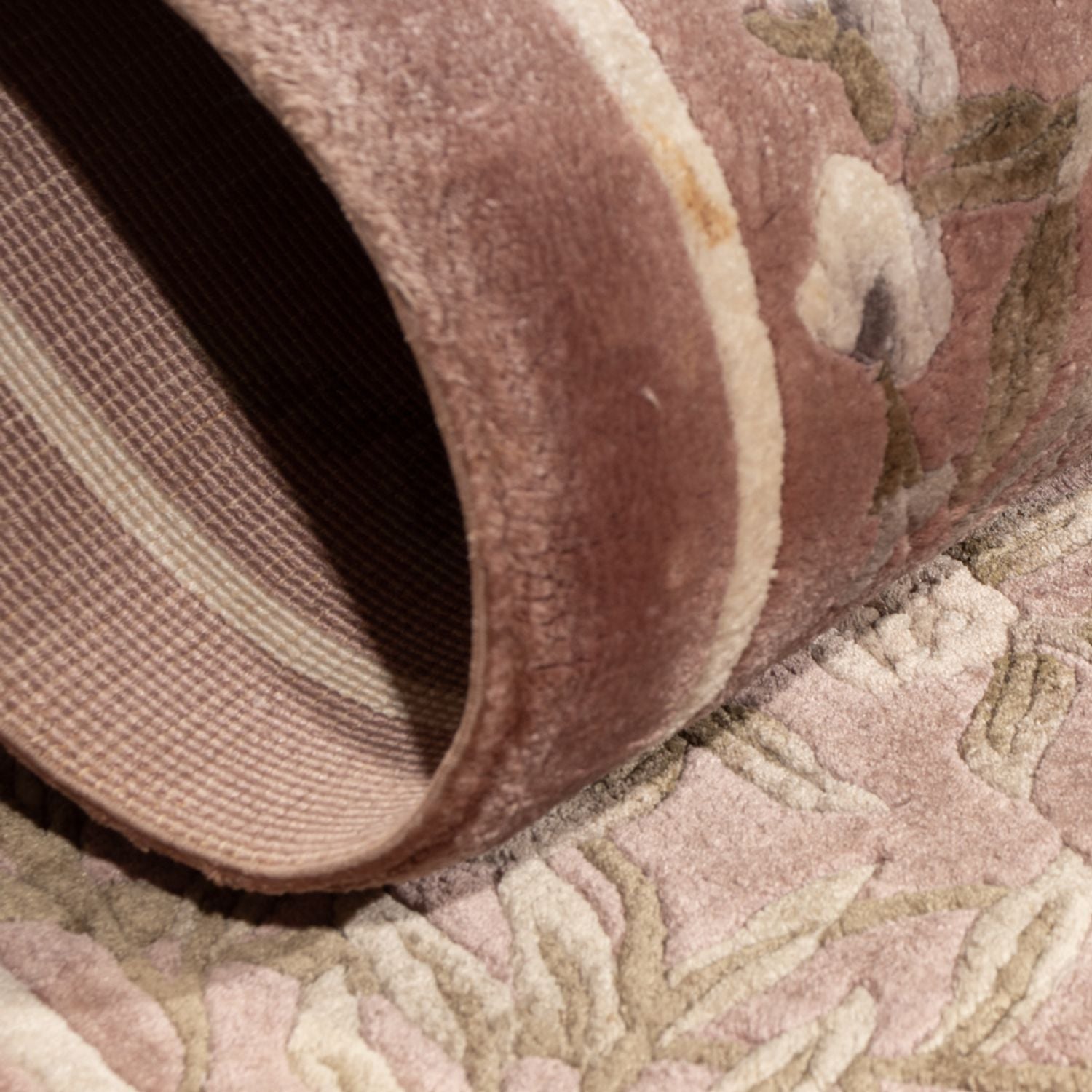 Alfombra de seda - Seda china - 123 x 62 cm - beige