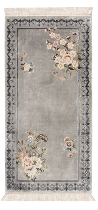 Alfombra de seda - Seda china - 124 x 60 cm - plata