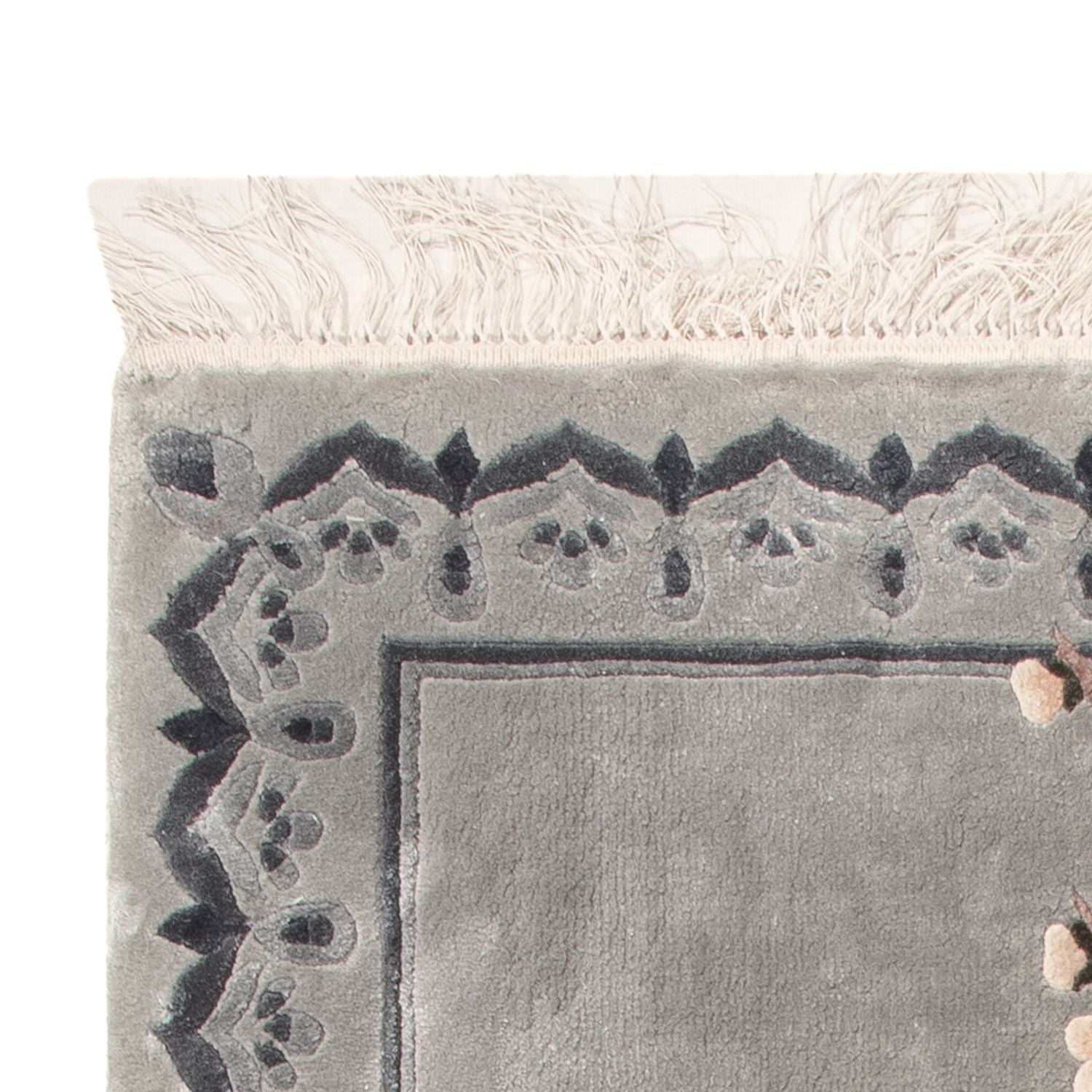 Alfombra de seda - Seda china - 124 x 60 cm - plata