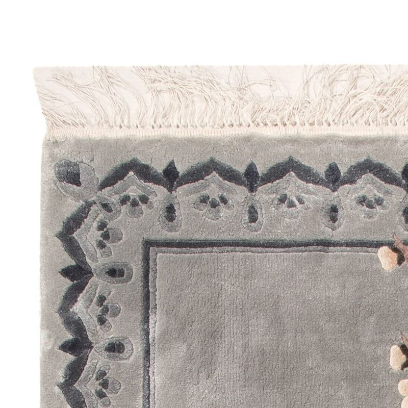 Alfombra de seda - Seda china - 124 x 60 cm - plata