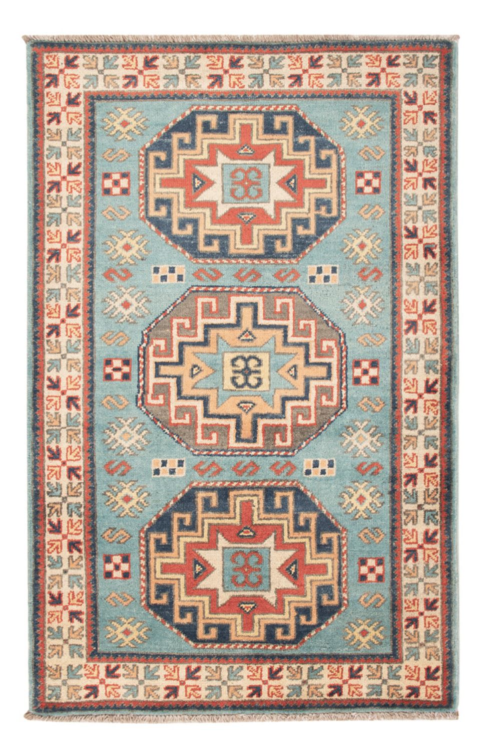 Alfombra Ziegler - Kazak - 124 x 78 cm - azul claro