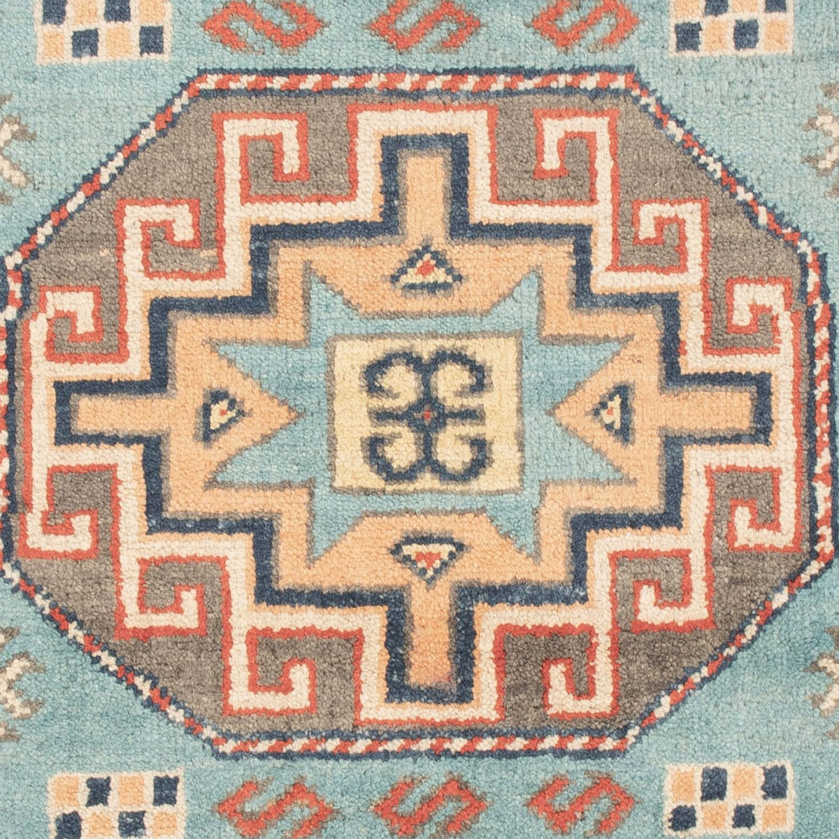 Alfombra Ziegler - Kazak - 124 x 78 cm - azul claro