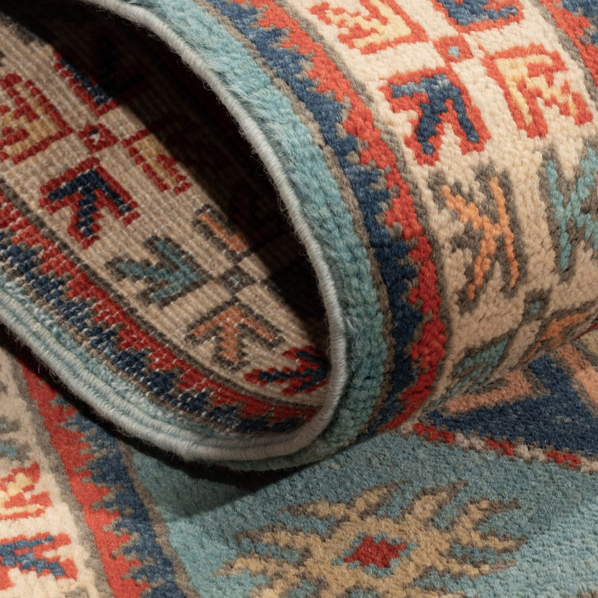 Alfombra Ziegler - Kazak - 124 x 78 cm - azul claro