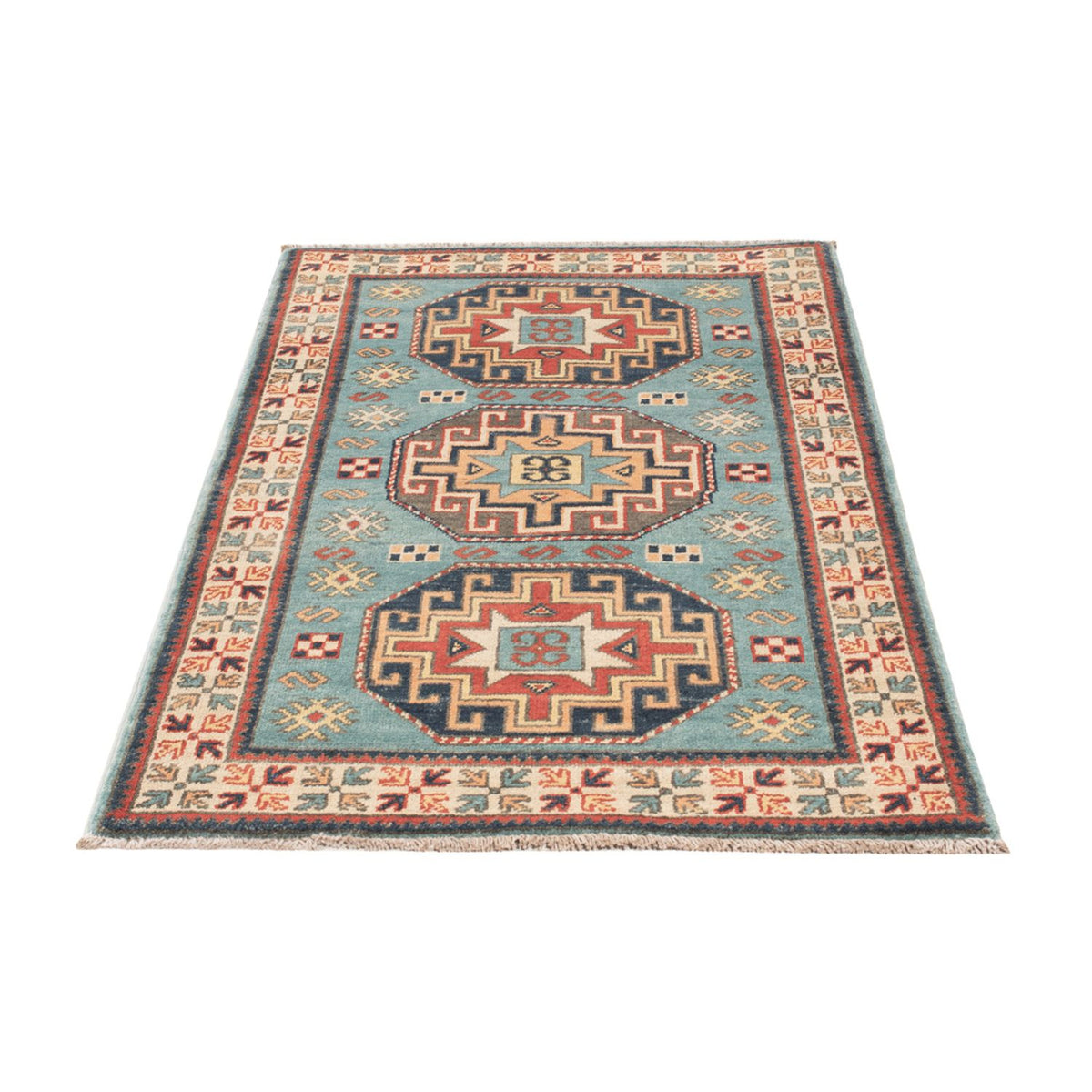 Alfombra Ziegler - Kazak - 124 x 78 cm - azul claro