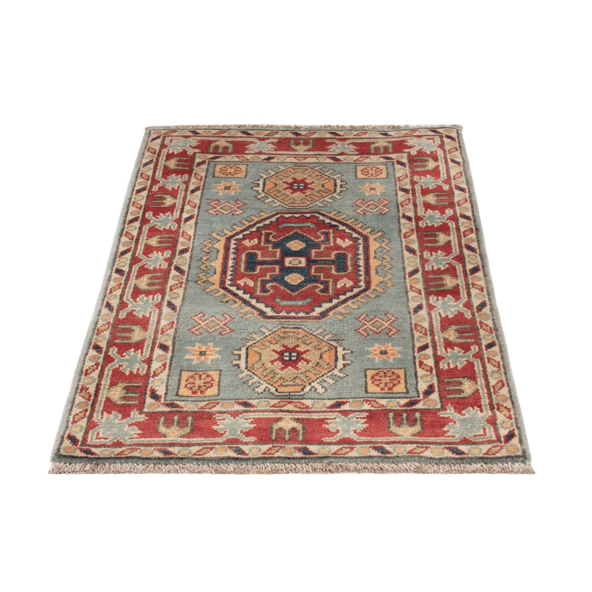 Alfombra Ziegler - Kazak - 87 x 58 cm - azul claro
