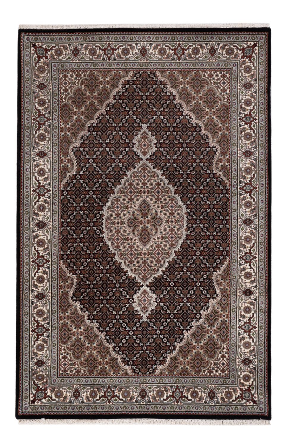 Alfombra oriental - Tabriz - 188 x 123 cm - beige oscuro