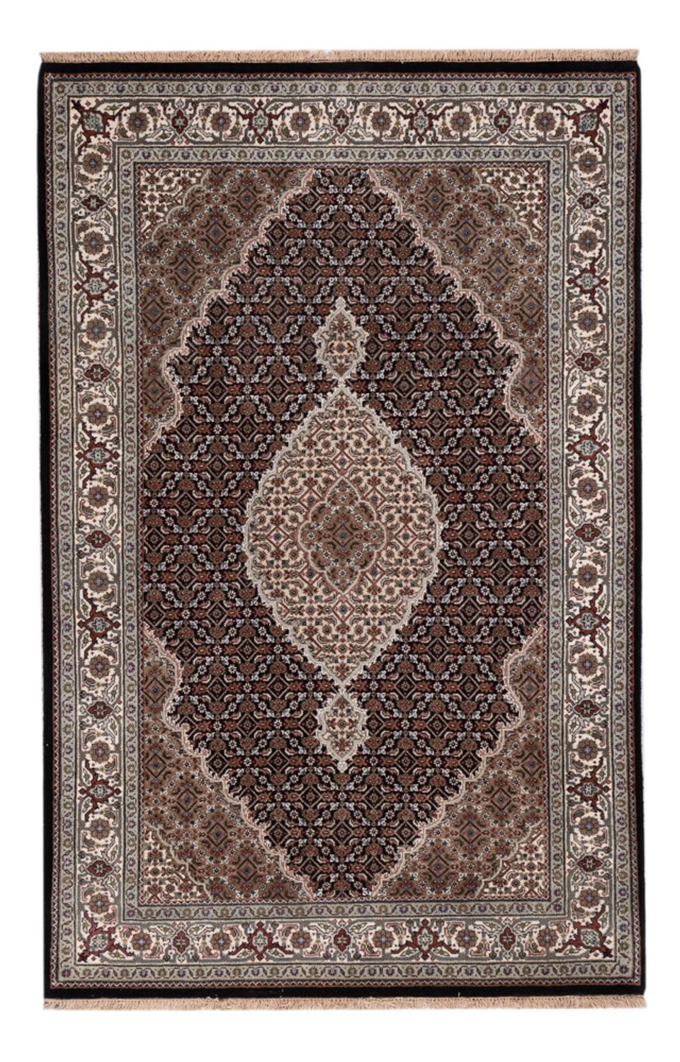 Alfombra oriental - Tabriz - 188 x 123 cm - beige oscuro