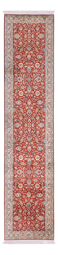 Alfombra de pasillo Alfombra de seda - Seda de Cachemira - 363 x 79 cm - rojo