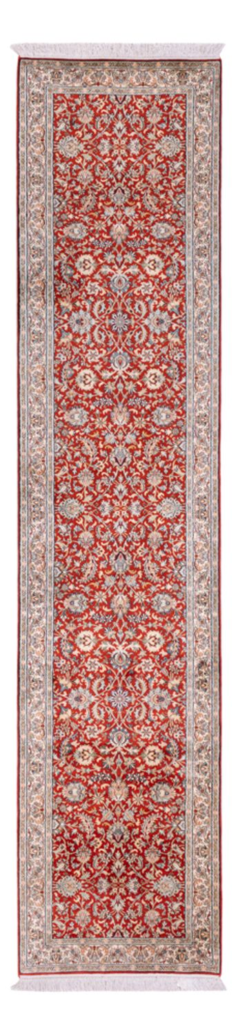 Alfombra de pasillo Alfombra de seda - Seda de Cachemira - 363 x 79 cm - rojo