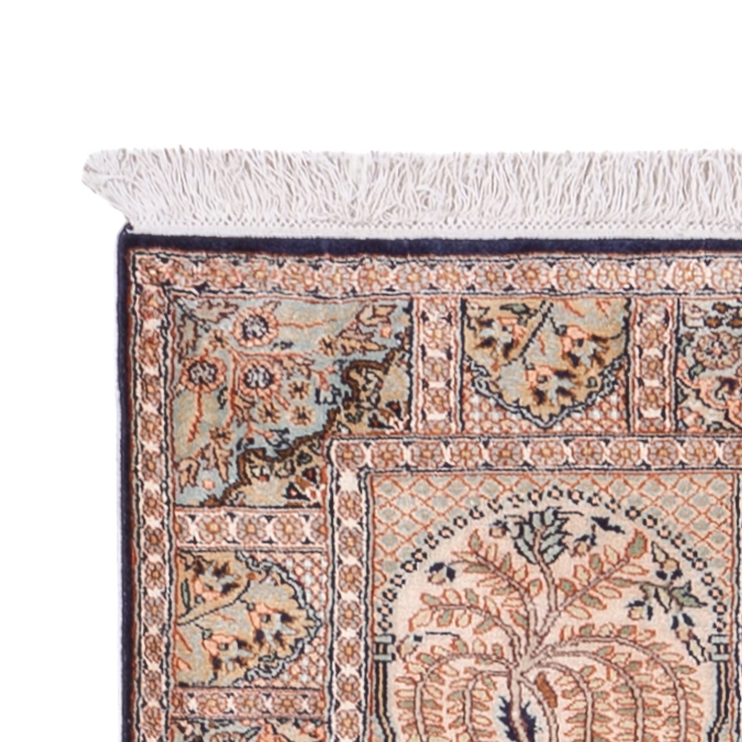 Alfombra de pasillo Alfombra de seda - Seda de Cachemira - 236 x 80 cm - beige oscuro