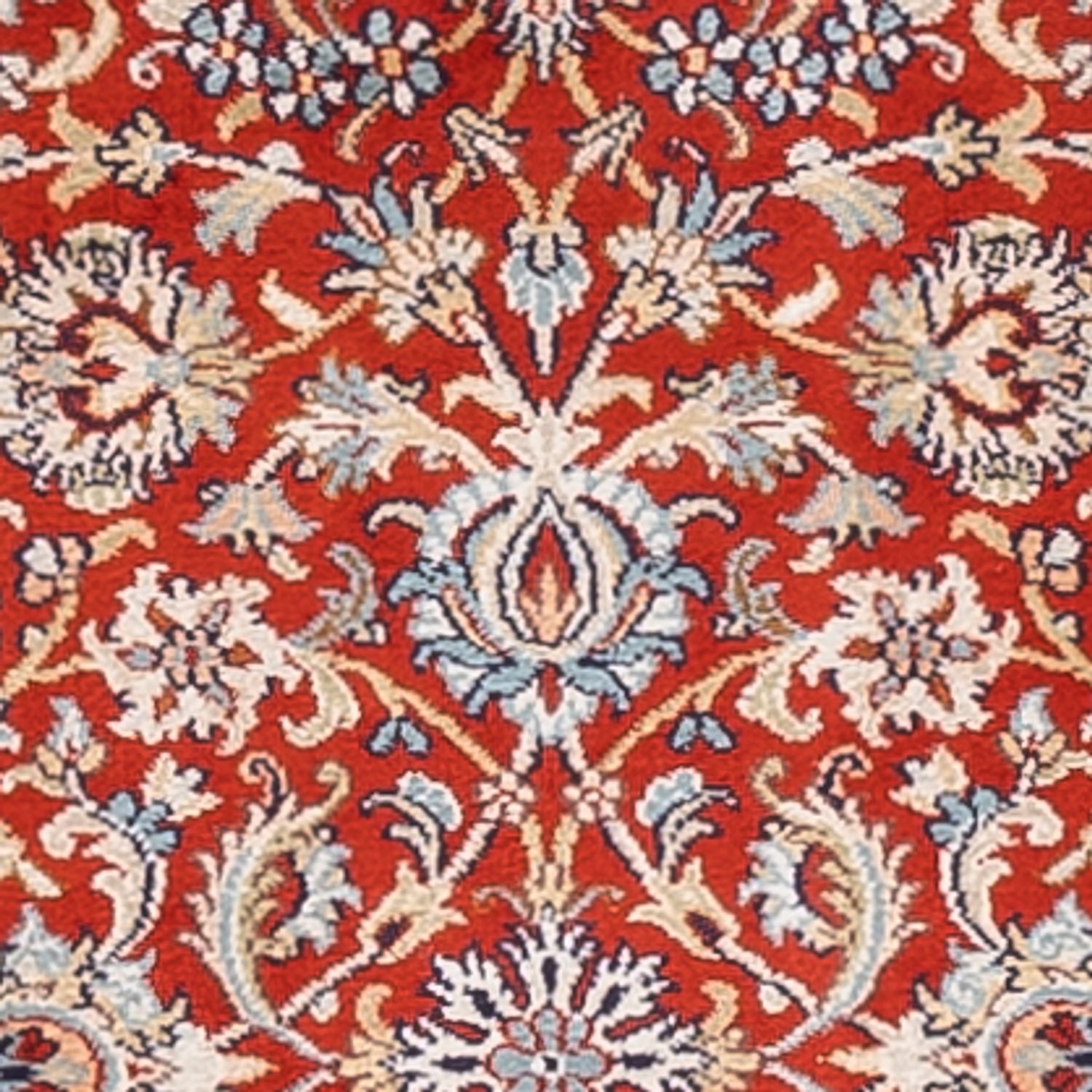 Alfombra de pasillo Alfombra de seda - Seda de Cachemira - 241 x 76 cm - rojo