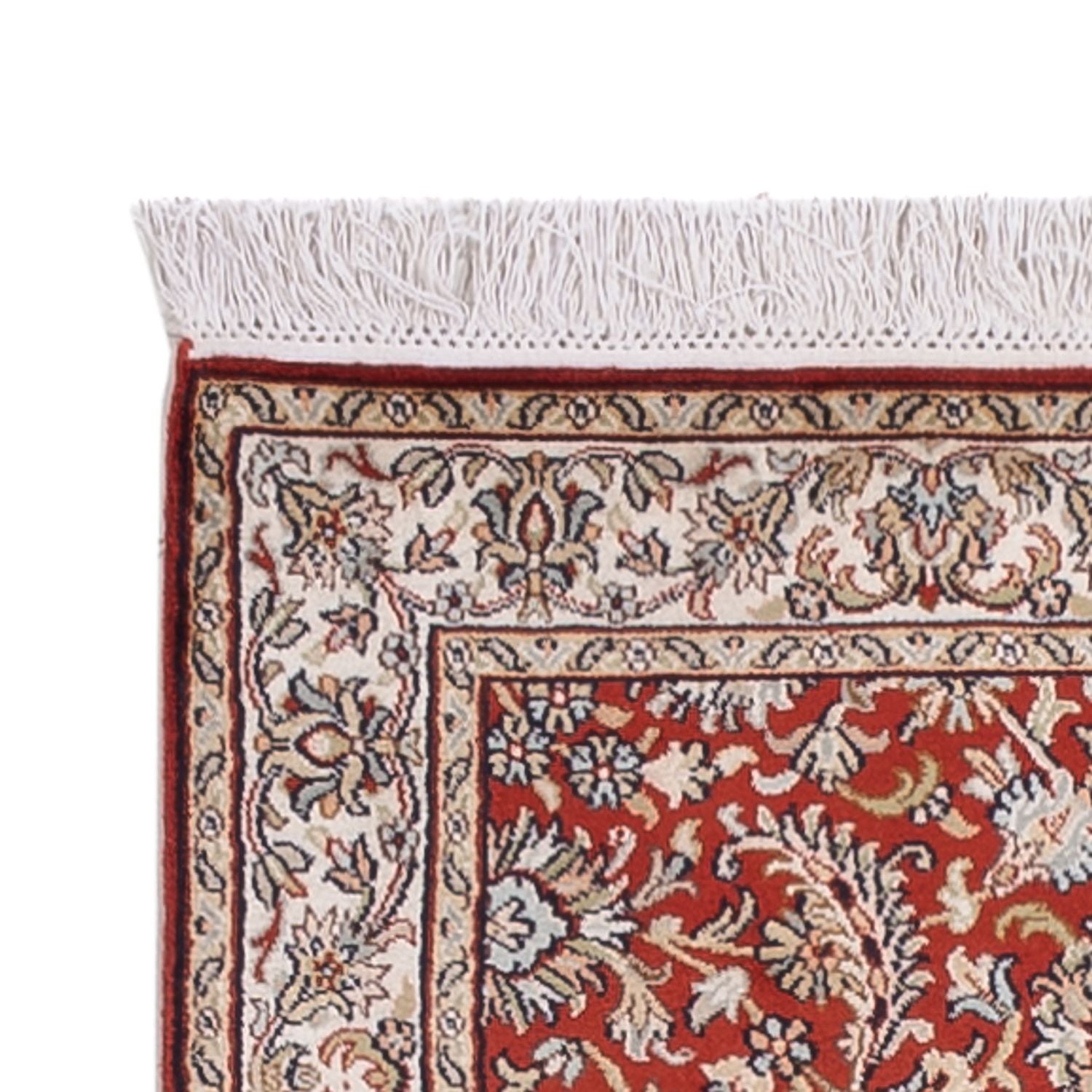 Alfombra de pasillo Alfombra de seda - Seda de Cachemira - 241 x 76 cm - rojo