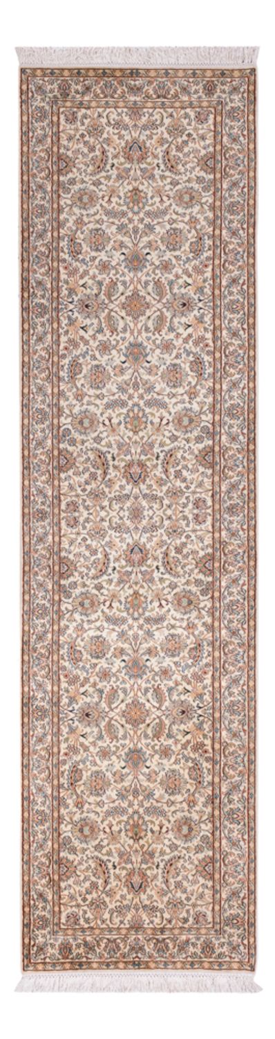 Alfombra de pasillo Alfombra de seda - Seda de Cachemira - 307 x 77 cm - beige