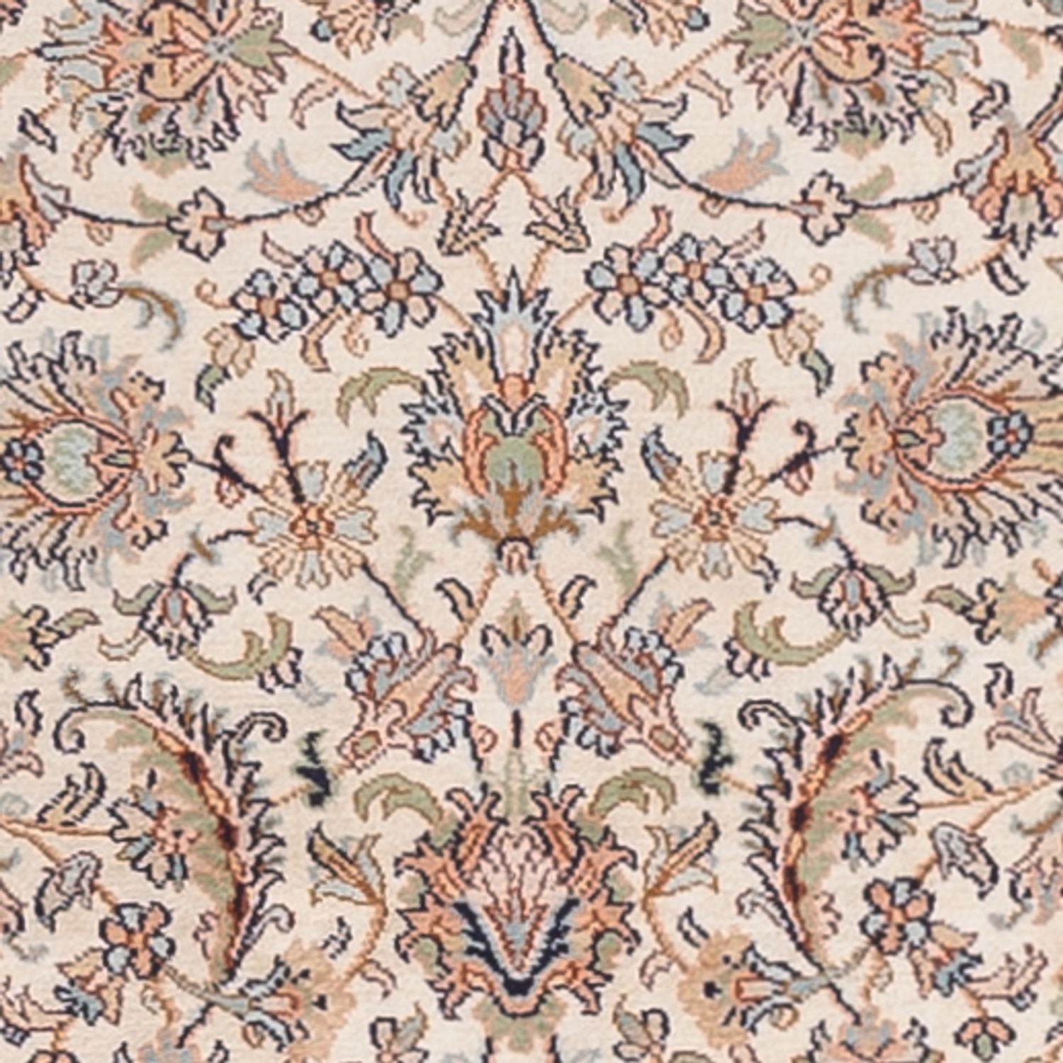 Alfombra de pasillo Alfombra de seda - Seda de Cachemira - 307 x 77 cm - beige