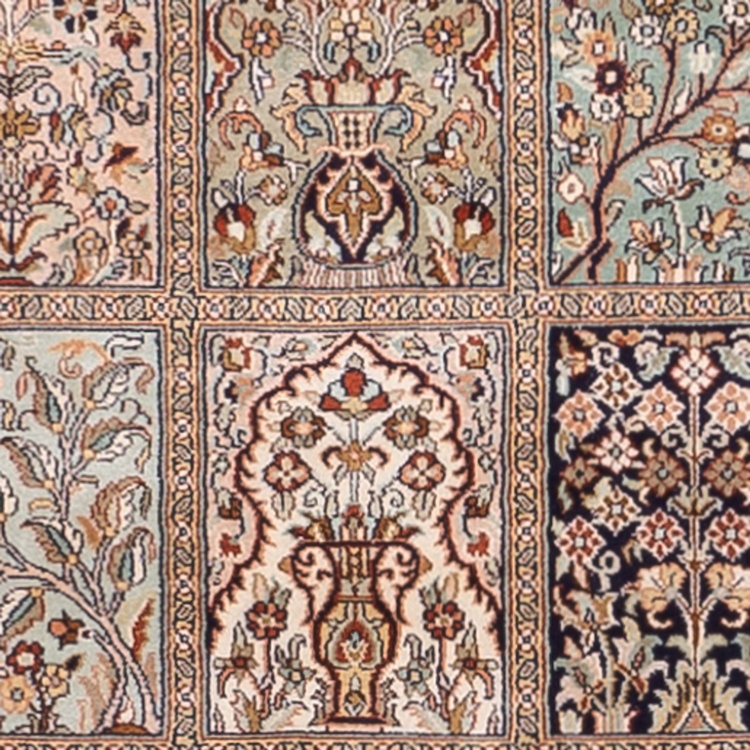 Alfombra de pasillo Alfombra de seda - Seda de Cachemira - 304 x 79 cm - beige oscuro