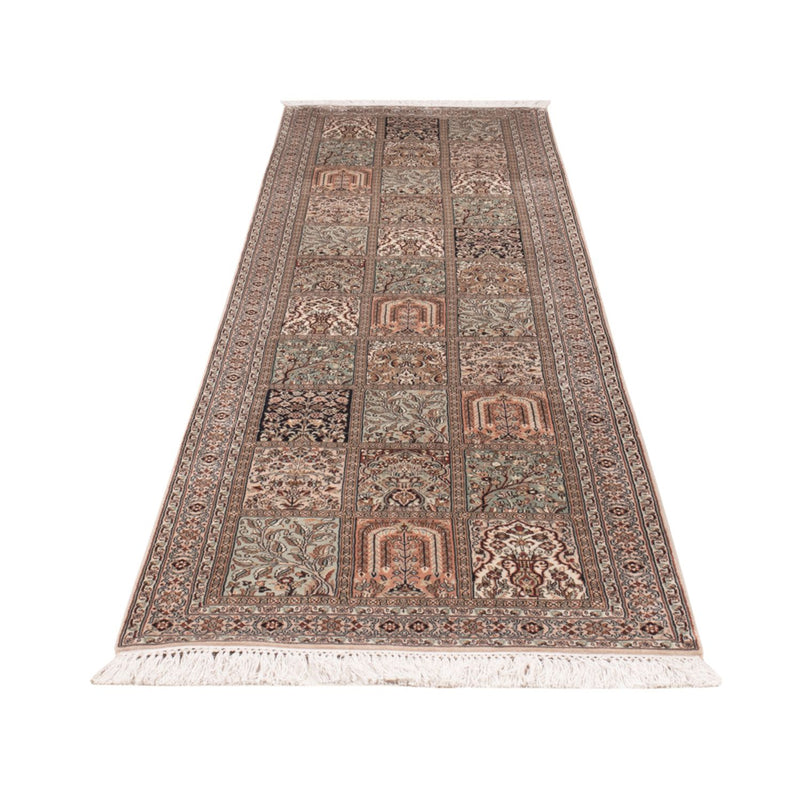 Alfombra de pasillo Alfombra de seda - Seda de Cachemira - 304 x 79 cm - beige oscuro