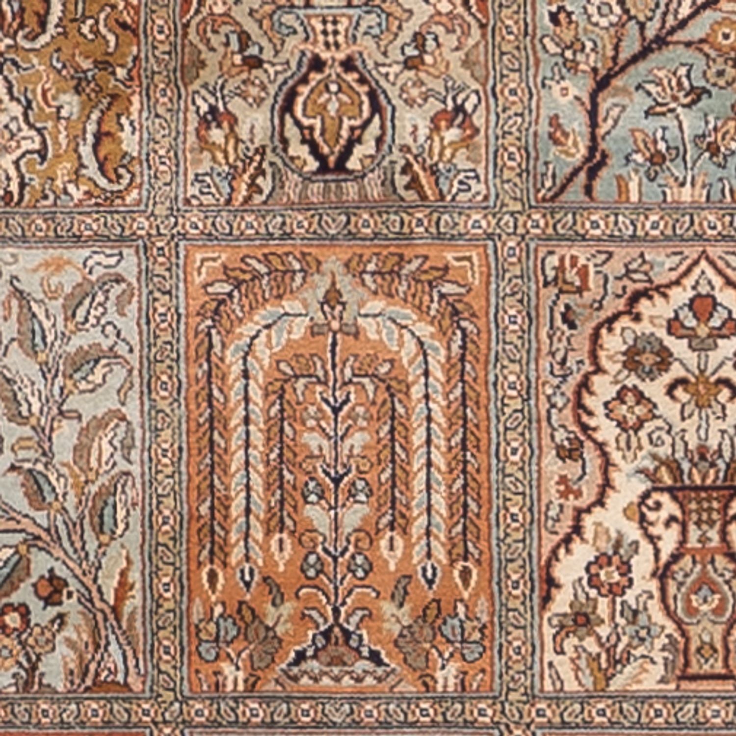 Alfombra de pasillo Alfombra de seda - Seda de Cachemira - 301 x 77 cm - beige oscuro
