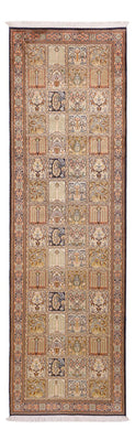 Alfombra de pasillo Alfombra de seda - Seda de Cachemira - 280 x 77 cm - beige oscuro