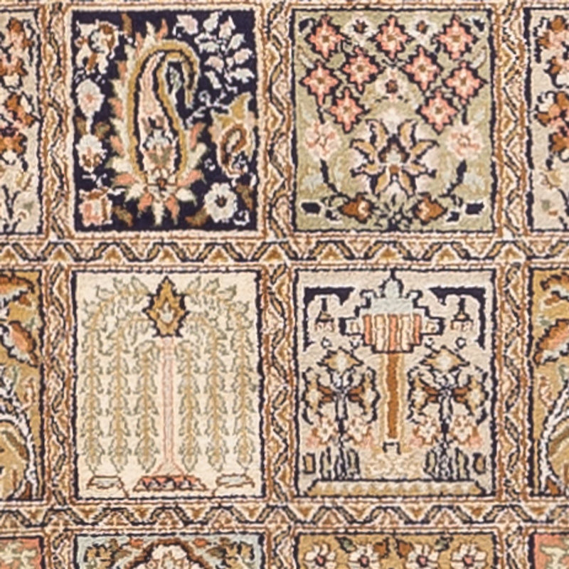 Alfombra de pasillo Alfombra de seda - Seda de Cachemira - 280 x 77 cm - beige oscuro