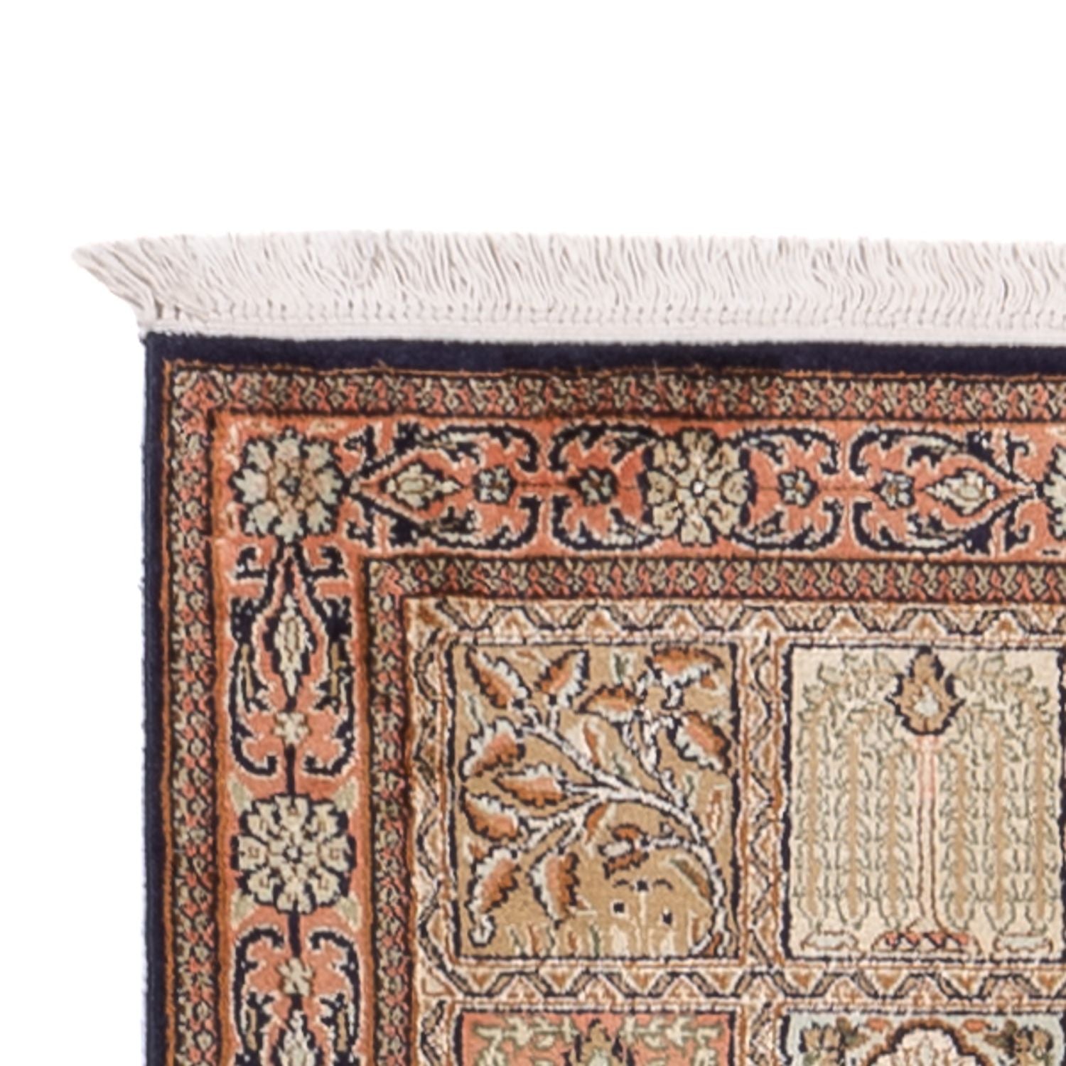 Alfombra de pasillo Alfombra de seda - Seda de Cachemira - 280 x 77 cm - beige oscuro