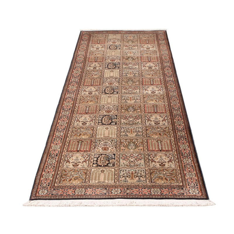 Alfombra de pasillo Alfombra de seda - Seda de Cachemira - 280 x 77 cm - beige oscuro