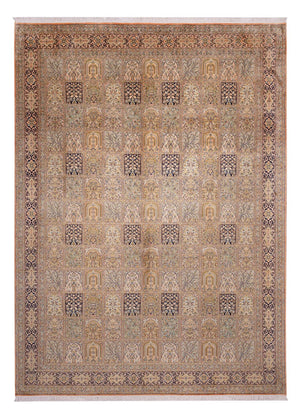 Alfombra de seda - Seda de Cachemira - 378 x 273 cm - beige oscuro
