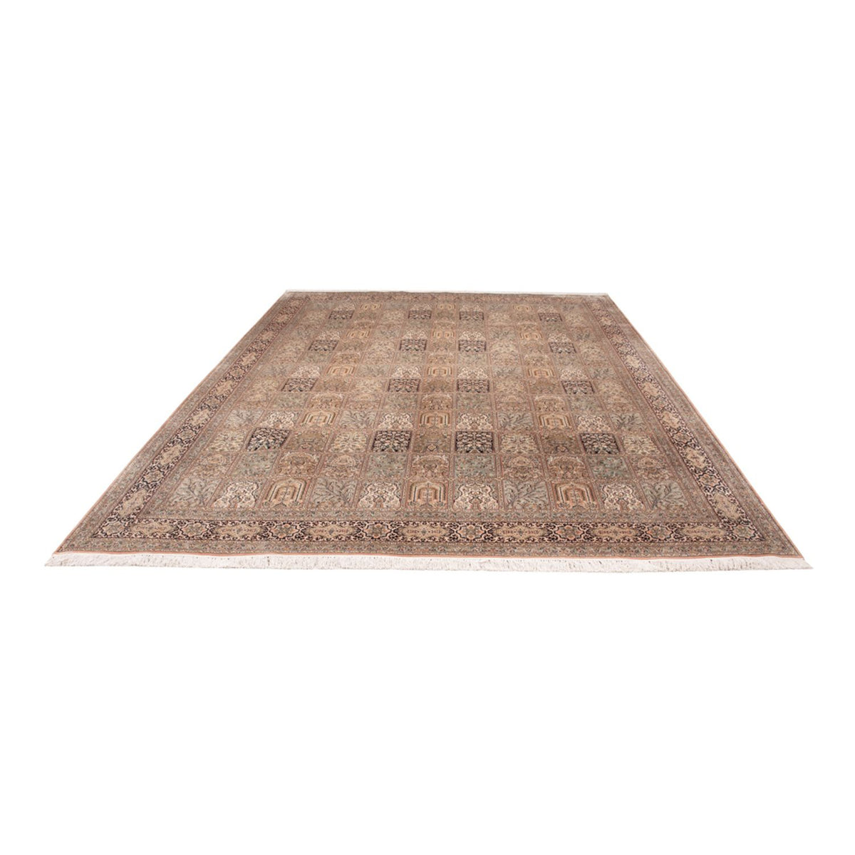 Alfombra de seda - Seda de Cachemira - 378 x 273 cm - beige oscuro