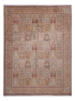 Alfombra de seda - Seda de Cachemira - 362 x 274 cm - beige oscuro