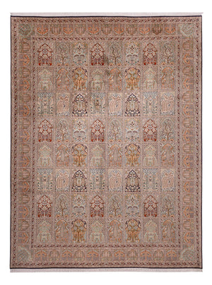 Alfombra de seda - Seda de Cachemira - 362 x 274 cm - beige oscuro