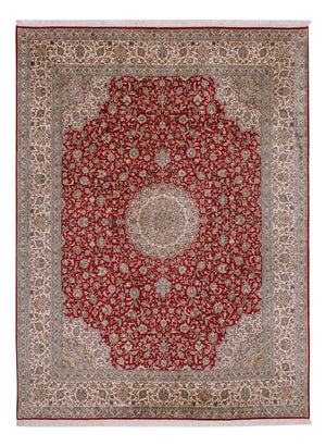 Alfombra de seda - Seda de Cachemira - 327 x 244 cm - rojo