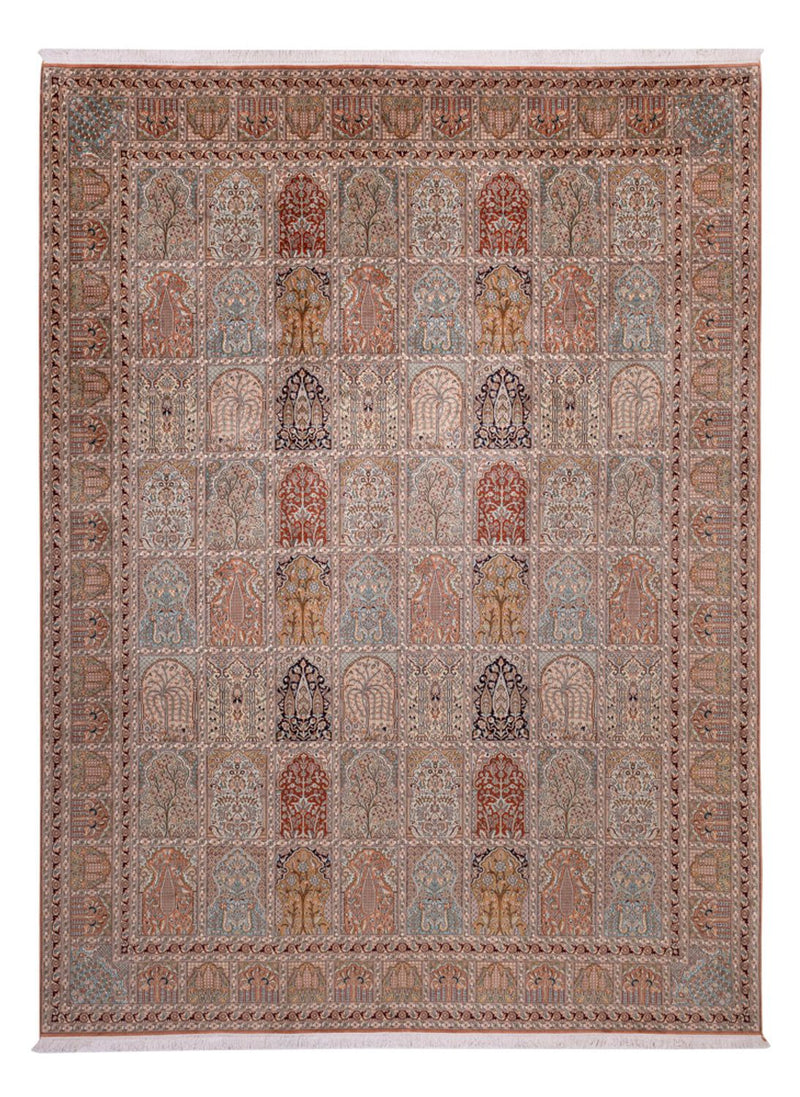 Alfombra de seda - Seda de Cachemira - 372 x 277 cm - beige oscuro
