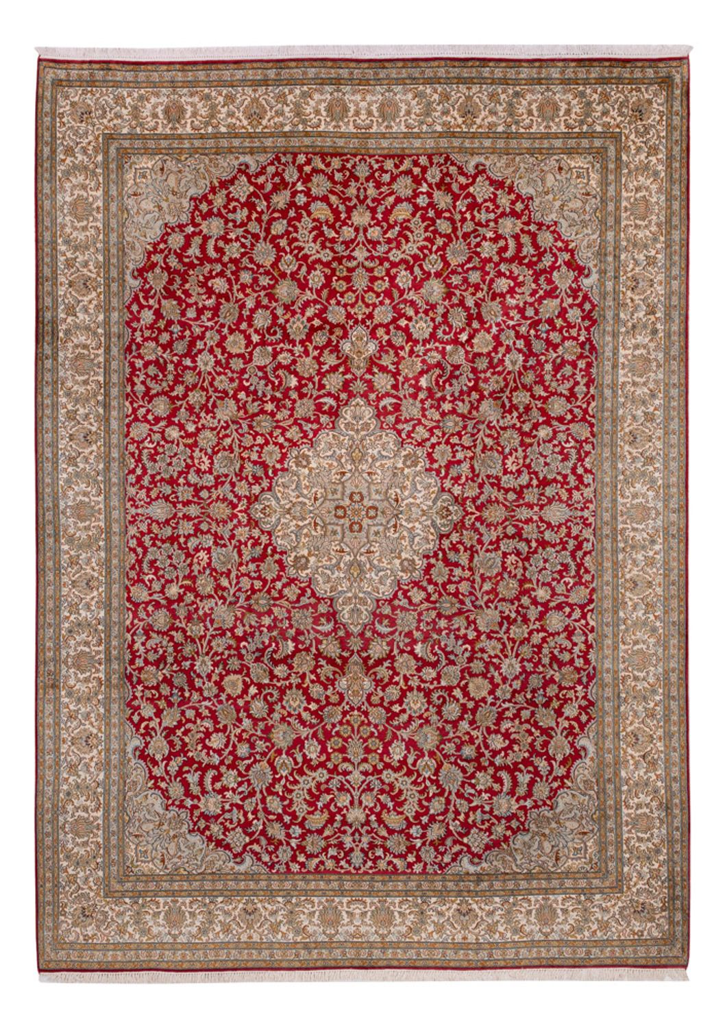 Alfombra de seda - Seda de Cachemira - 339 x 244 cm - rojo