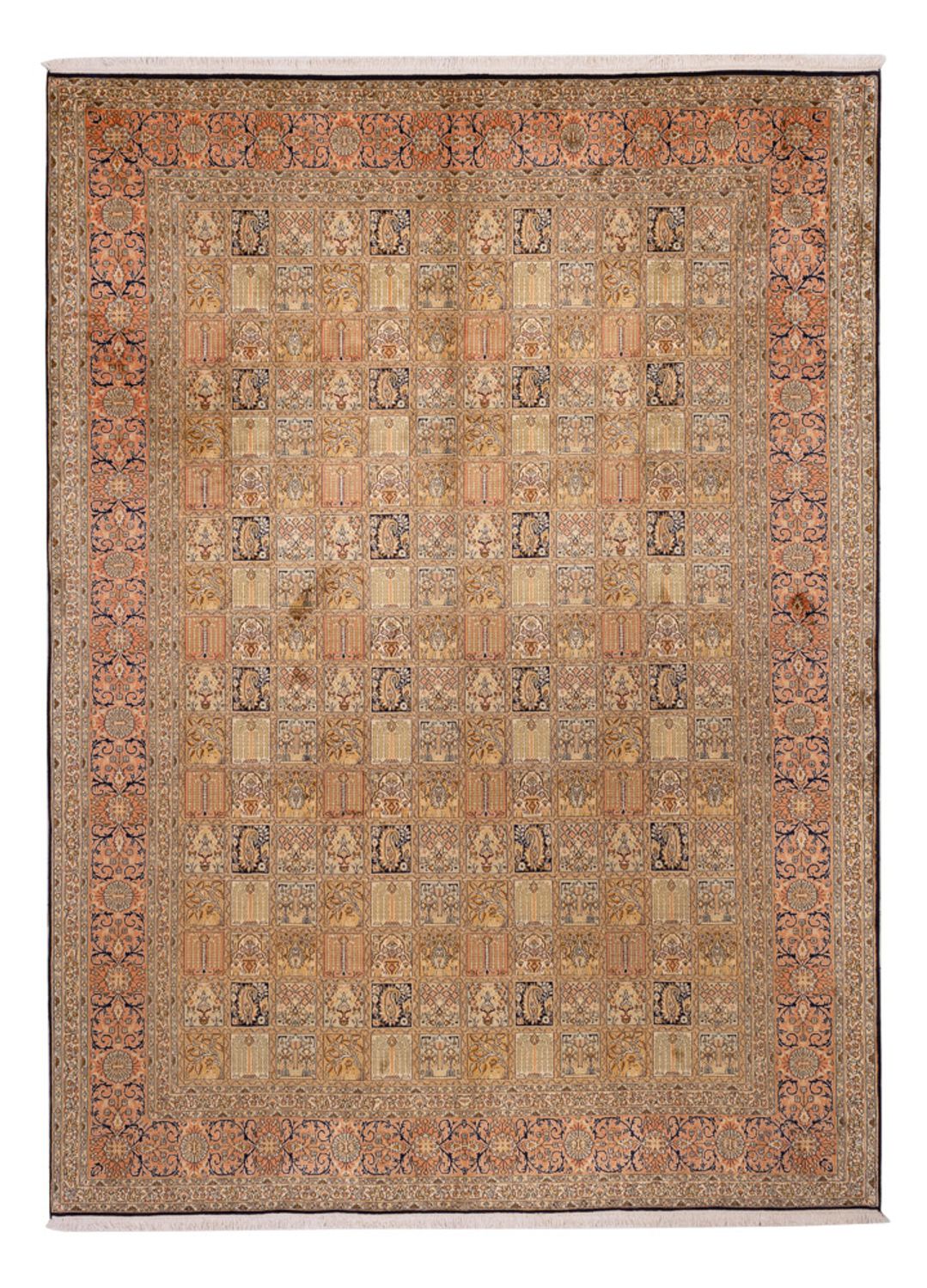 Alfombra de seda - Seda de Cachemira - 339 x 246 cm - beige oscuro