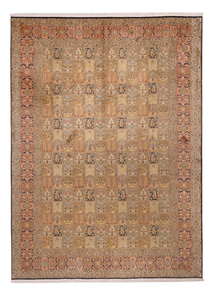 Alfombra de seda - Seda de Cachemira - 339 x 246 cm - beige oscuro